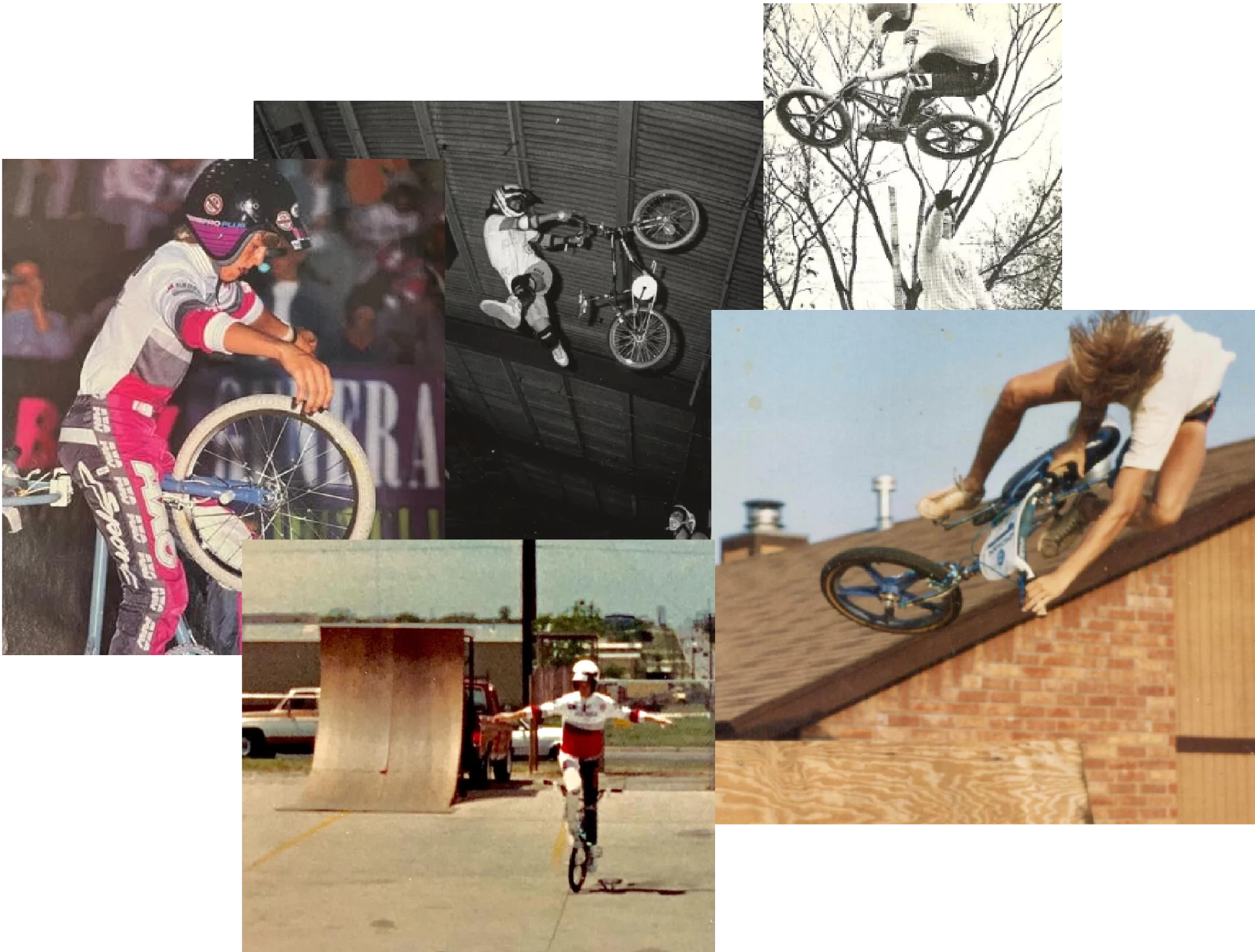 A collage of Oklahoma BMX Freestyle rider photos